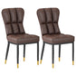 Metal Modern Dining Side Chair with Color Cushion Parsons Chairs for Home Brown 2 Piece Set Brass Gold Clearhalo ' kitchen&dining_furn' 'Dining Chairs' 'Dining Tables & Seating' 'dining_chair' 'furn' 'furn_dining_chair' 'Furniture' 'furniture_dining_chair' 'Kitchen & Dining Furniture' 'kitchen' 3542435