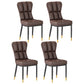 Metal Modern Dining Side Chair with Color Cushion Parsons Chairs for Home Brown 4 Piece Set Brass Gold Clearhalo ' kitchen&dining_furn' 'Dining Chairs' 'Dining Tables & Seating' 'dining_chair' 'furn' 'furn_dining_chair' 'Furniture' 'furniture_dining_chair' 'Kitchen & Dining Furniture' 'kitchen' 3542436