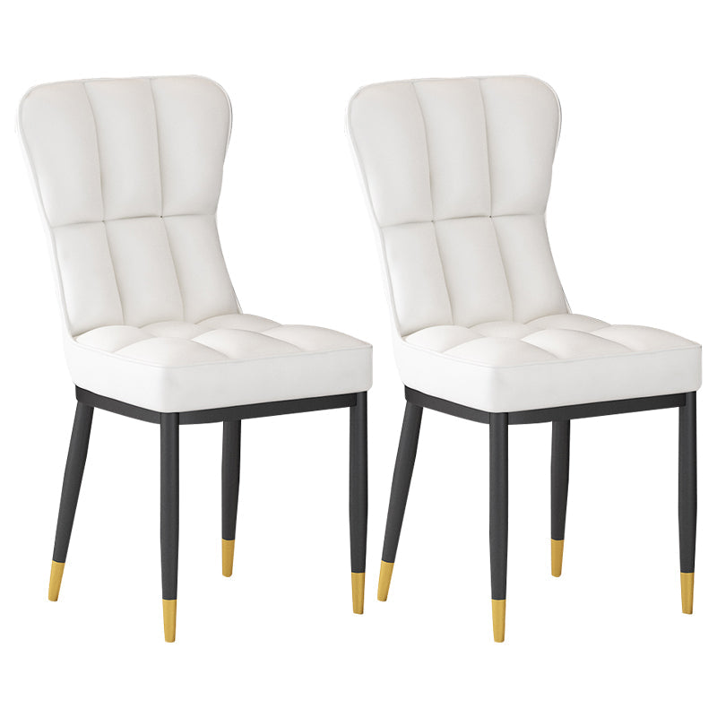 Metal Modern Dining Side Chair with Color Cushion Parsons Chairs for Home Off-White 2 Piece Set Brass Gold Clearhalo ' kitchen&dining_furn' 'Dining Chairs' 'Dining Tables & Seating' 'dining_chair' 'furn' 'furn_dining_chair' 'Furniture' 'furniture_dining_chair' 'Kitchen & Dining Furniture' 'kitchen' 3542438