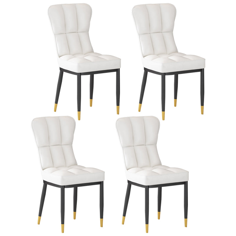 Metal Modern Dining Side Chair with Color Cushion Parsons Chairs for Home Off-White 4 Piece Set Brass Gold Clearhalo ' kitchen&dining_furn' 'Dining Chairs' 'Dining Tables & Seating' 'dining_chair' 'furn' 'furn_dining_chair' 'Furniture' 'furniture_dining_chair' 'Kitchen & Dining Furniture' 'kitchen' 3542439