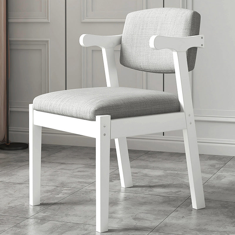 Contemporary Dining Arm Chair Open Back Chair with 4 Legs for Home Use Grey 1 Piece White Clearhalo ' kitchen&dining_furn' 'Dining Chairs' 'Dining Tables & Seating' 'dining_chair' 'furn' 'furn_dining_chair' 'Furniture' 'furniture_dining_chair' 'Kitchen & Dining Furniture' 'kitchen' 3542441