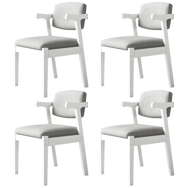 Contemporary Dining Arm Chair Open Back Chair with 4 Legs for Home Use Grey 4 Piece Set White Clearhalo ' kitchen&dining_furn' 'Dining Chairs' 'Dining Tables & Seating' 'dining_chair' 'furn' 'furn_dining_chair' 'Furniture' 'furniture_dining_chair' 'Kitchen & Dining Furniture' 'kitchen' 3542445