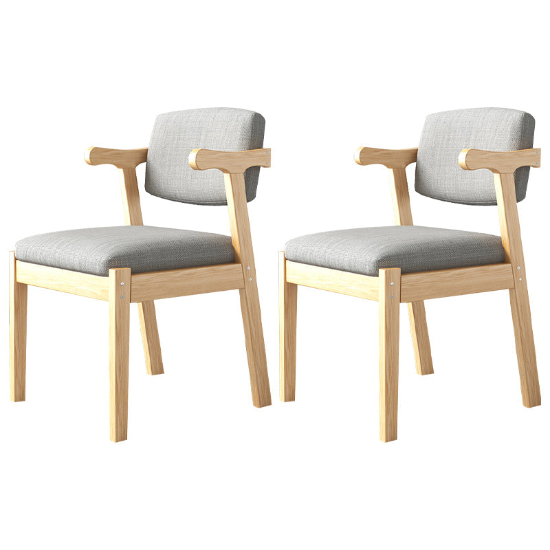 Contemporary Dining Arm Chair Open Back Chair with 4 Legs for Home Use Grey 2 Piece Set Natural Wood Clearhalo ' kitchen&dining_furn' 'Dining Chairs' 'Dining Tables & Seating' 'dining_chair' 'furn' 'furn_dining_chair' 'Furniture' 'furniture_dining_chair' 'Kitchen & Dining Furniture' 'kitchen' 3542448