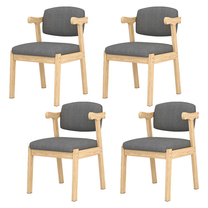 Contemporary Dining Arm Chair Open Back Chair with 4 Legs for Home Use Light Gray 4 Piece Set Natural Wood Clearhalo ' kitchen&dining_furn' 'Dining Chairs' 'Dining Tables & Seating' 'dining_chair' 'furn' 'furn_dining_chair' 'Furniture' 'furniture_dining_chair' 'Kitchen & Dining Furniture' 'kitchen' 3542457