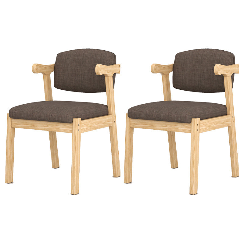 Contemporary Dining Arm Chair Open Back Chair with 4 Legs for Home Use Coffee 2 Piece Set Natural Wood Clearhalo ' kitchen&dining_furn' 'Dining Chairs' 'Dining Tables & Seating' 'dining_chair' 'furn' 'furn_dining_chair' 'Furniture' 'furniture_dining_chair' 'Kitchen & Dining Furniture' 'kitchen' 3542460