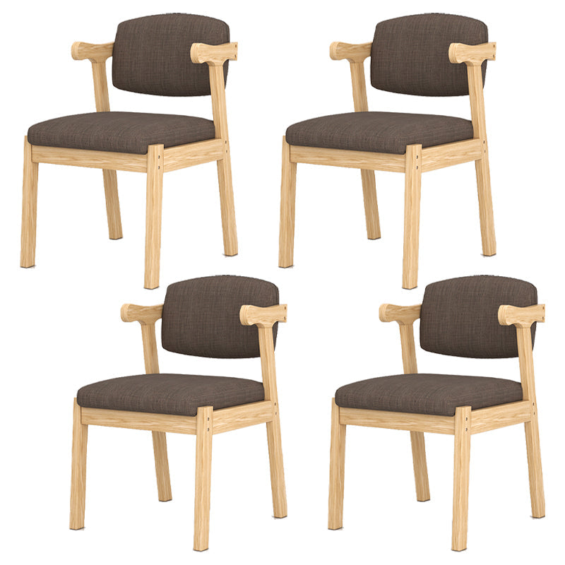 Contemporary Dining Arm Chair Open Back Chair with 4 Legs for Home Use Coffee 4 Piece Set Natural Wood Clearhalo ' kitchen&dining_furn' 'Dining Chairs' 'Dining Tables & Seating' 'dining_chair' 'furn' 'furn_dining_chair' 'Furniture' 'furniture_dining_chair' 'Kitchen & Dining Furniture' 'kitchen' 3542461