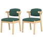 Contemporary Dining Arm Chair Open Back Chair with 4 Legs for Home Use Dark Green 2 Piece Set Natural Wood Clearhalo ' kitchen&dining_furn' 'Dining Chairs' 'Dining Tables & Seating' 'dining_chair' 'furn' 'furn_dining_chair' 'Furniture' 'furniture_dining_chair' 'Kitchen & Dining Furniture' 'kitchen' 3542463