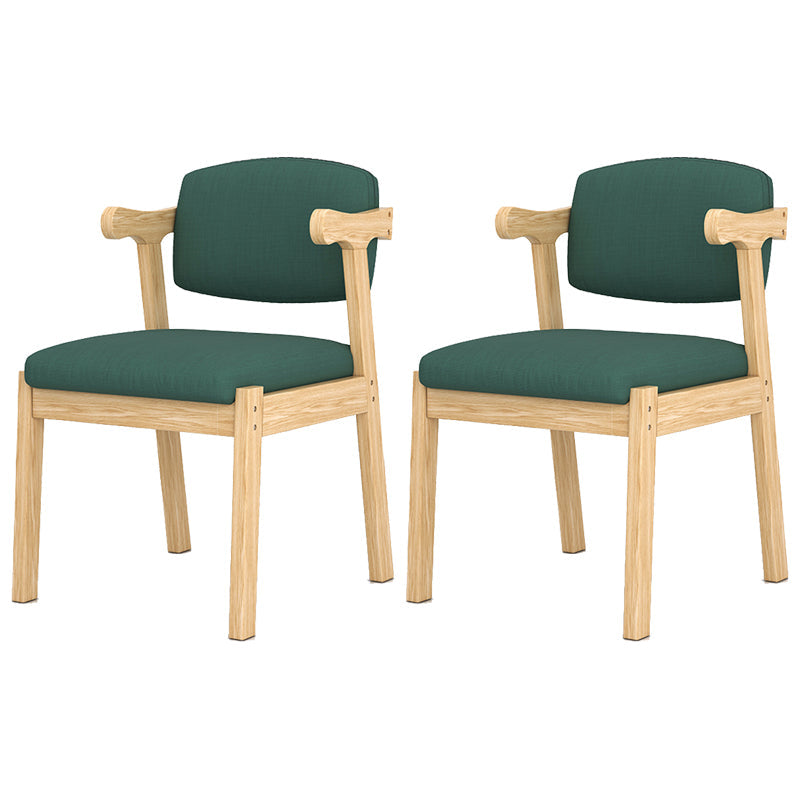Contemporary Dining Arm Chair Open Back Chair with 4 Legs for Home Use Dark Green 2 Piece Set Natural Wood Clearhalo ' kitchen&dining_furn' 'Dining Chairs' 'Dining Tables & Seating' 'dining_chair' 'furn' 'furn_dining_chair' 'Furniture' 'furniture_dining_chair' 'Kitchen & Dining Furniture' 'kitchen' 3542463