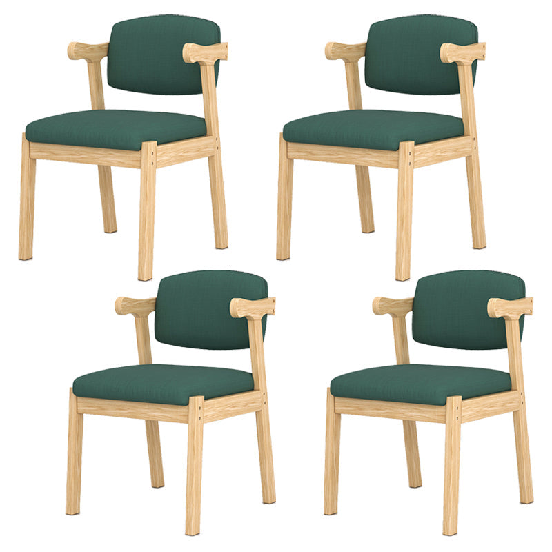 Contemporary Dining Arm Chair Open Back Chair with 4 Legs for Home Use Dark Green 4 Piece Set Natural Wood Clearhalo ' kitchen&dining_furn' 'Dining Chairs' 'Dining Tables & Seating' 'dining_chair' 'furn' 'furn_dining_chair' 'Furniture' 'furniture_dining_chair' 'Kitchen & Dining Furniture' 'kitchen' 3542464