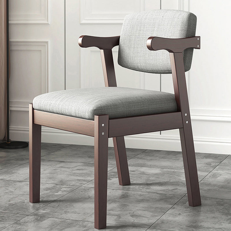 Contemporary Dining Arm Chair Open Back Chair with 4 Legs for Home Use Grey 1 Piece Walnut Clearhalo ' kitchen&dining_furn' 'Dining Chairs' 'Dining Tables & Seating' 'dining_chair' 'furn' 'furn_dining_chair' 'Furniture' 'furniture_dining_chair' 'Kitchen & Dining Furniture' 'kitchen' 3542465
