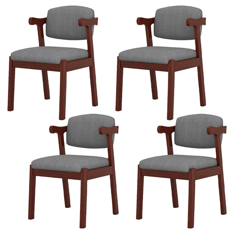 Contemporary Dining Arm Chair Open Back Chair with 4 Legs for Home Use Light Gray 4 Piece Set Walnut Clearhalo ' kitchen&dining_furn' 'Dining Chairs' 'Dining Tables & Seating' 'dining_chair' 'furn' 'furn_dining_chair' 'Furniture' 'furniture_dining_chair' 'Kitchen & Dining Furniture' 'kitchen' 3542470