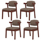 Contemporary Dining Arm Chair Open Back Chair with 4 Legs for Home Use Coffee 4 Piece Set Walnut Clearhalo ' kitchen&dining_furn' 'Dining Chairs' 'Dining Tables & Seating' 'dining_chair' 'furn' 'furn_dining_chair' 'Furniture' 'furniture_dining_chair' 'Kitchen & Dining Furniture' 'kitchen' 3542473