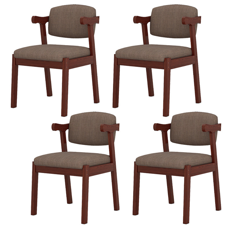 Contemporary Dining Arm Chair Open Back Chair with 4 Legs for Home Use Coffee 4 Piece Set Walnut Clearhalo ' kitchen&dining_furn' 'Dining Chairs' 'Dining Tables & Seating' 'dining_chair' 'furn' 'furn_dining_chair' 'Furniture' 'furniture_dining_chair' 'Kitchen & Dining Furniture' 'kitchen' 3542473