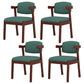 Contemporary Dining Arm Chair Open Back Chair with 4 Legs for Home Use Dark Green 4 Piece Set Walnut Clearhalo ' kitchen&dining_furn' 'Dining Chairs' 'Dining Tables & Seating' 'dining_chair' 'furn' 'furn_dining_chair' 'Furniture' 'furniture_dining_chair' 'Kitchen & Dining Furniture' 'kitchen' 3542476