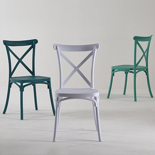 Modern Style Plastic Dining Chair of 17'' Wide Cross Back Side Chair for Kitchen Clearhalo ' kitchen&dining_furn' 'Dining Chairs' 'Dining Tables & Seating' 'dining_chair' 'furn' 'furn_dining_chair' 'Furniture' 'furniture_dining_chair' 'Kitchen & Dining Furniture' 'kitchen' 3542477