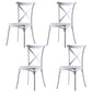 Modern Style Plastic Dining Chair of 17'' Wide Cross Back Side Chair for Kitchen White 4 Piece Set Clearhalo ' kitchen&dining_furn' 'Dining Chairs' 'Dining Tables & Seating' 'dining_chair' 'furn' 'furn_dining_chair' 'Furniture' 'furniture_dining_chair' 'Kitchen & Dining Furniture' 'kitchen' 3542482