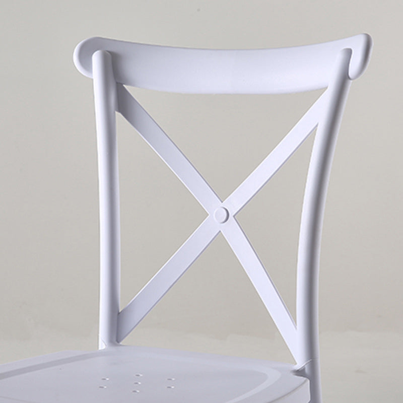 Modern Style Plastic Dining Chair of 17'' Wide Cross Back Side Chair for Kitchen Clearhalo ' kitchen&dining_furn' 'Dining Chairs' 'Dining Tables & Seating' 'dining_chair' 'furn' 'furn_dining_chair' 'Furniture' 'furniture_dining_chair' 'Kitchen & Dining Furniture' 'kitchen' 3542483