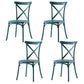 Modern Style Plastic Dining Chair of 17'' Wide Cross Back Side Chair for Kitchen Blue 4 Piece Set Clearhalo ' kitchen&dining_furn' 'Dining Chairs' 'Dining Tables & Seating' 'dining_chair' 'furn' 'furn_dining_chair' 'Furniture' 'furniture_dining_chair' 'Kitchen & Dining Furniture' 'kitchen' 3542485
