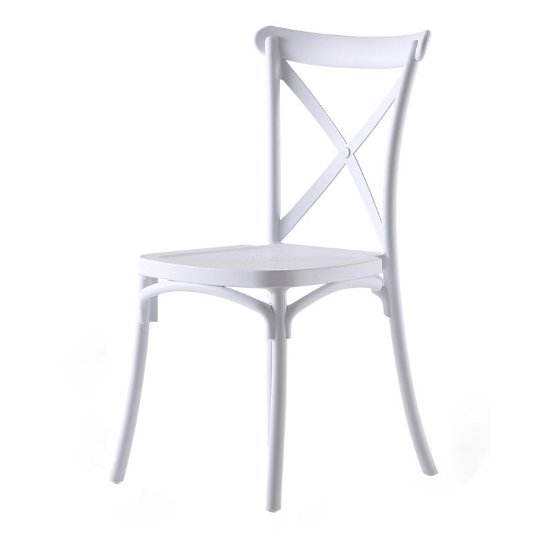 Modern Style Plastic Dining Chair of 17'' Wide Cross Back Side Chair for Kitchen Clearhalo ' kitchen&dining_furn' 'Dining Chairs' 'Dining Tables & Seating' 'dining_chair' 'furn' 'furn_dining_chair' 'Furniture' 'furniture_dining_chair' 'Kitchen & Dining Furniture' 'kitchen' 3542486