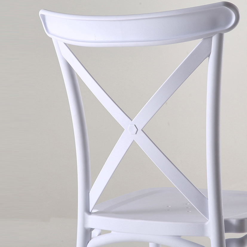 Modern Style Plastic Dining Chair of 17'' Wide Cross Back Side Chair for Kitchen Clearhalo ' kitchen&dining_furn' 'Dining Chairs' 'Dining Tables & Seating' 'dining_chair' 'furn' 'furn_dining_chair' 'Furniture' 'furniture_dining_chair' 'Kitchen & Dining Furniture' 'kitchen' 3542487