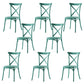 Modern Style Plastic Dining Chair of 17'' Wide Cross Back Side Chair for Kitchen Green 8 Piece Set Clearhalo ' kitchen&dining_furn' 'Dining Chairs' 'Dining Tables & Seating' 'dining_chair' 'furn' 'furn_dining_chair' 'Furniture' 'furniture_dining_chair' 'Kitchen & Dining Furniture' 'kitchen' 3542492