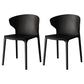Modern Plastic Indoor Chair 35"H Wingback Side Dining Chair for Restaurant Black 2 Piece Set Clearhalo ' kitchen&dining_furn' 'Dining Chairs' 'Dining Tables & Seating' 'dining_chair' 'furn' 'furn_dining_chair' 'Furniture' 'furniture_dining_chair' 'Kitchen & Dining Furniture' 'kitchen' 3542501