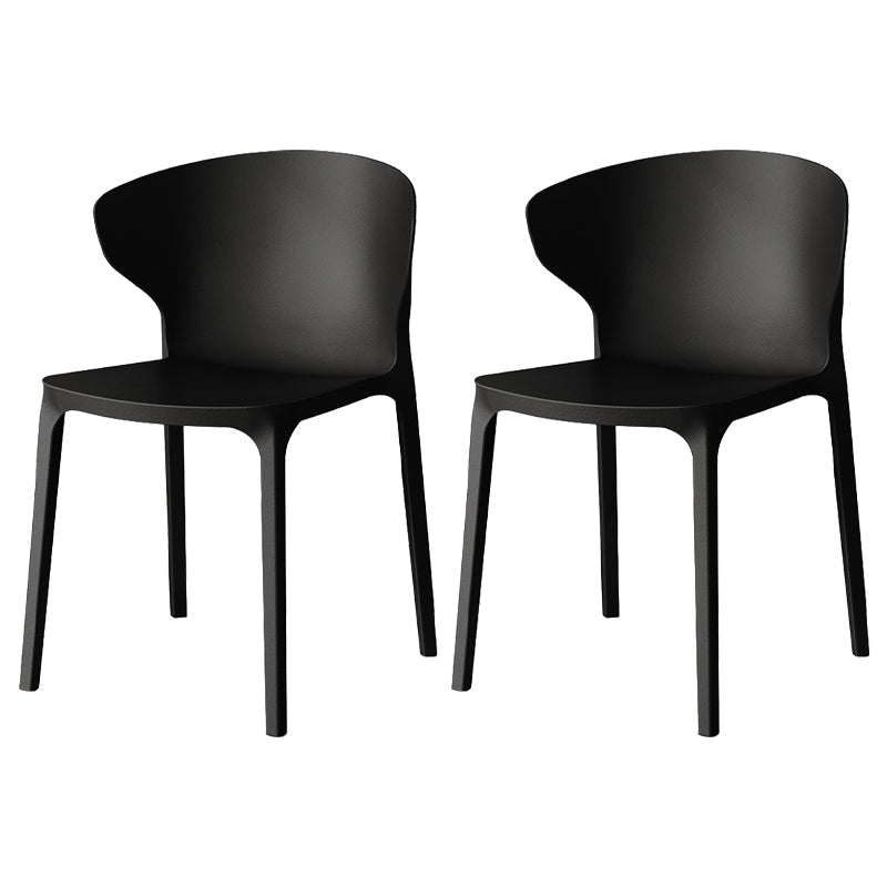 Modern Plastic Indoor Chair 35"H Wingback Side Dining Chair for Restaurant Black 2 Piece Set Clearhalo ' kitchen&dining_furn' 'Dining Chairs' 'Dining Tables & Seating' 'dining_chair' 'furn' 'furn_dining_chair' 'Furniture' 'furniture_dining_chair' 'Kitchen & Dining Furniture' 'kitchen' 3542501