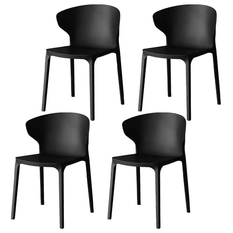 Modern Plastic Indoor Chair 35"H Wingback Side Dining Chair for Restaurant Black 4 Piece Set Clearhalo ' kitchen&dining_furn' 'Dining Chairs' 'Dining Tables & Seating' 'dining_chair' 'furn' 'furn_dining_chair' 'Furniture' 'furniture_dining_chair' 'Kitchen & Dining Furniture' 'kitchen' 3542504