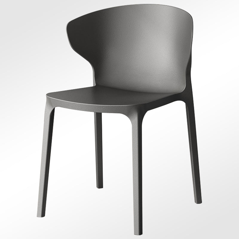 Modern Plastic Indoor Chair 35"H Wingback Side Dining Chair for Restaurant Dark Gray 1 Piece Clearhalo ' kitchen&dining_furn' 'Dining Chairs' 'Dining Tables & Seating' 'dining_chair' 'furn' 'furn_dining_chair' 'Furniture' 'furniture_dining_chair' 'Kitchen & Dining Furniture' 'kitchen' 3542506