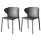 Modern Plastic Indoor Chair 35"H Wingback Side Dining Chair for Restaurant Dark Gray 2 Piece Set Clearhalo ' kitchen&dining_furn' 'Dining Chairs' 'Dining Tables & Seating' 'dining_chair' 'furn' 'furn_dining_chair' 'Furniture' 'furniture_dining_chair' 'Kitchen & Dining Furniture' 'kitchen' 3542508