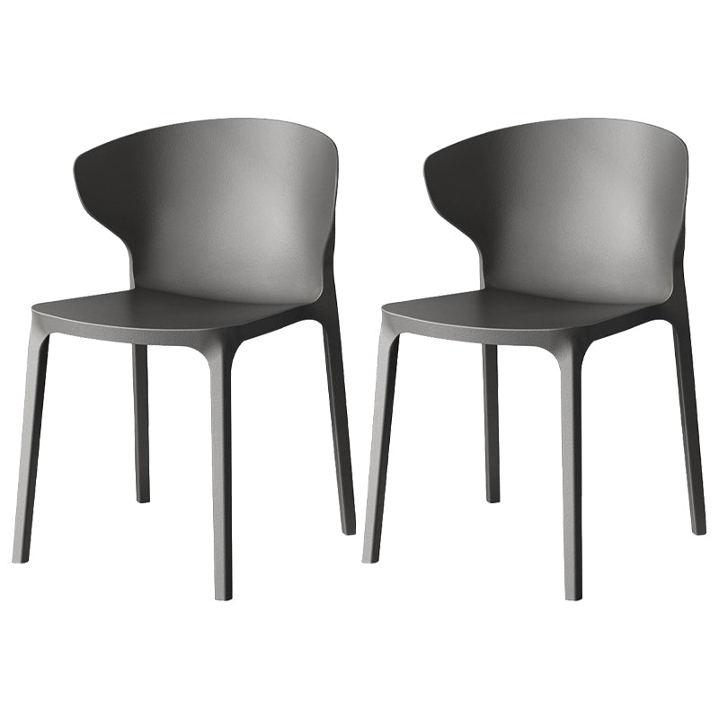 Modern Plastic Indoor Chair 35"H Wingback Side Dining Chair for Restaurant Dark Gray 2 Piece Set Clearhalo ' kitchen&dining_furn' 'Dining Chairs' 'Dining Tables & Seating' 'dining_chair' 'furn' 'furn_dining_chair' 'Furniture' 'furniture_dining_chair' 'Kitchen & Dining Furniture' 'kitchen' 3542508