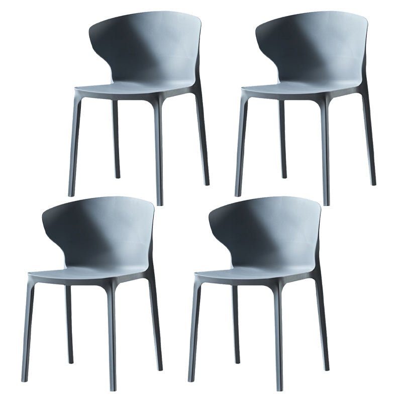 Modern Plastic Indoor Chair 35"H Wingback Side Dining Chair for Restaurant Light Gray 4 Piece Set Clearhalo ' kitchen&dining_furn' 'Dining Chairs' 'Dining Tables & Seating' 'dining_chair' 'furn' 'furn_dining_chair' 'Furniture' 'furniture_dining_chair' 'Kitchen & Dining Furniture' 'kitchen' 3542514