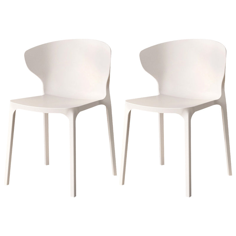 Modern Plastic Indoor Chair 35"H Wingback Side Dining Chair for Restaurant White 2 Piece Set Clearhalo ' kitchen&dining_furn' 'Dining Chairs' 'Dining Tables & Seating' 'dining_chair' 'furn' 'furn_dining_chair' 'Furniture' 'furniture_dining_chair' 'Kitchen & Dining Furniture' 'kitchen' 3542518