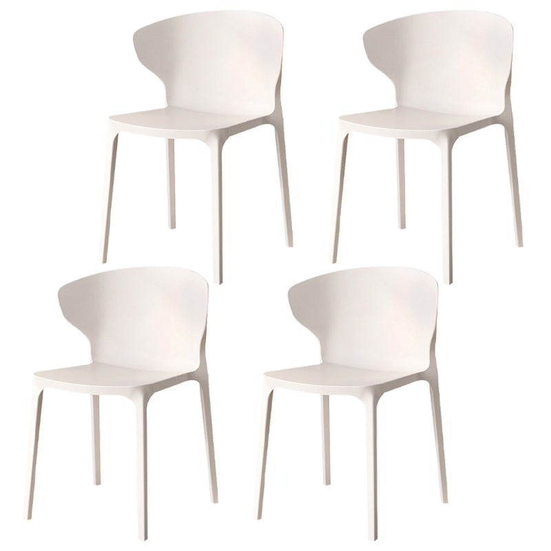 Modern Plastic Indoor Chair 35"H Wingback Side Dining Chair for Restaurant White 4 Piece Set Clearhalo ' kitchen&dining_furn' 'Dining Chairs' 'Dining Tables & Seating' 'dining_chair' 'furn' 'furn_dining_chair' 'Furniture' 'furniture_dining_chair' 'Kitchen & Dining Furniture' 'kitchen' 3542520