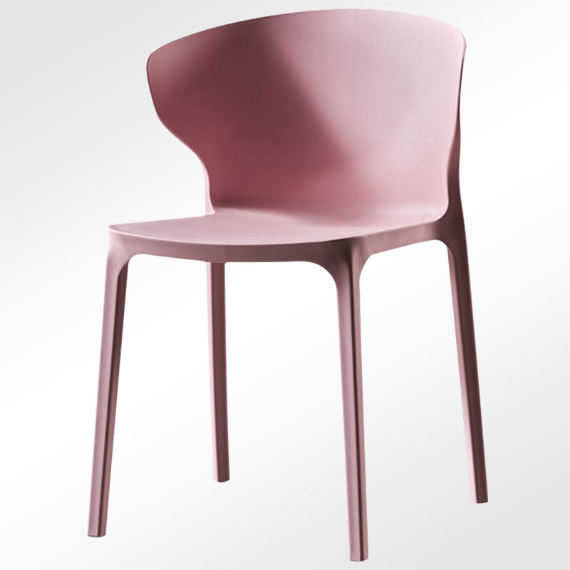 Modern Plastic Indoor Chair 35"H Wingback Side Dining Chair for Restaurant Pink 1 Piece Clearhalo ' kitchen&dining_furn' 'Dining Chairs' 'Dining Tables & Seating' 'dining_chair' 'furn' 'furn_dining_chair' 'Furniture' 'furniture_dining_chair' 'Kitchen & Dining Furniture' 'kitchen' 3542522