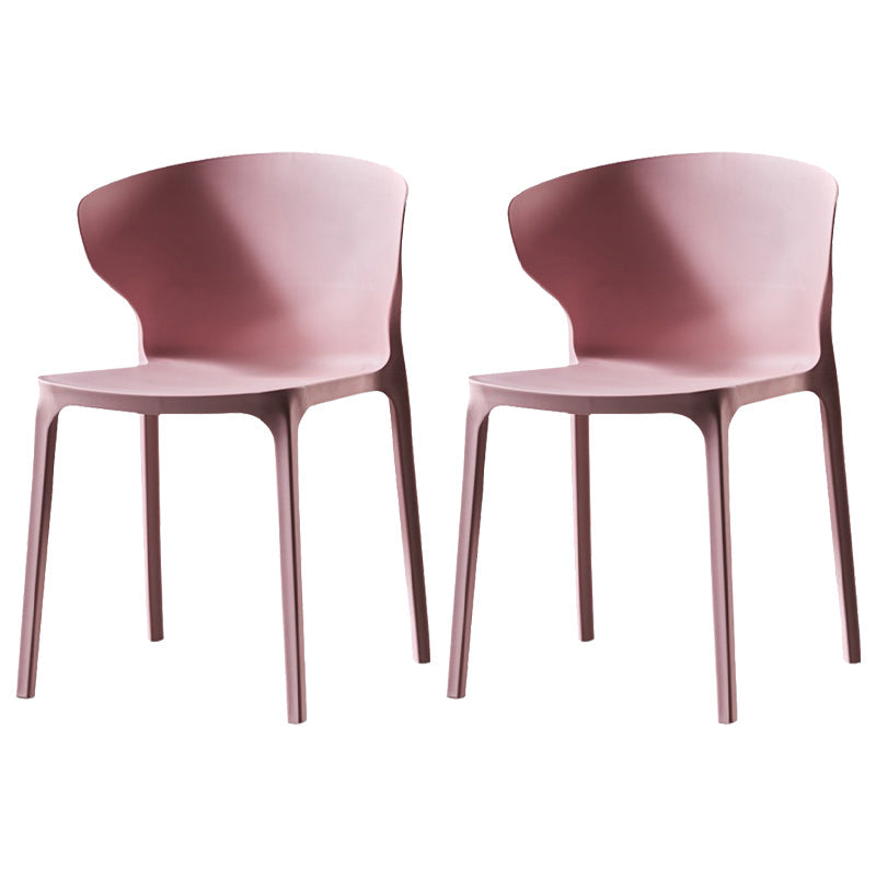 Modern Plastic Indoor Chair 35"H Wingback Side Dining Chair for Restaurant Pink 2 Piece Set Clearhalo ' kitchen&dining_furn' 'Dining Chairs' 'Dining Tables & Seating' 'dining_chair' 'furn' 'furn_dining_chair' 'Furniture' 'furniture_dining_chair' 'Kitchen & Dining Furniture' 'kitchen' 3542523