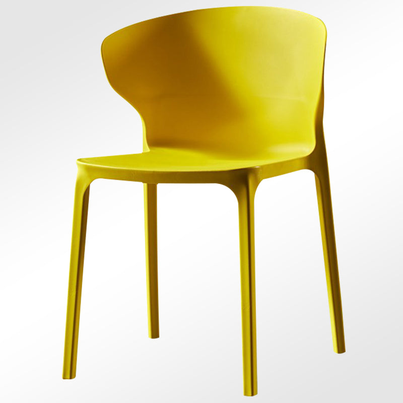 Modern Plastic Indoor Chair 35"H Wingback Side Dining Chair for Restaurant Yellow 1 Piece Clearhalo ' kitchen&dining_furn' 'Dining Chairs' 'Dining Tables & Seating' 'dining_chair' 'furn' 'furn_dining_chair' 'Furniture' 'furniture_dining_chair' 'Kitchen & Dining Furniture' 'kitchen' 3542525