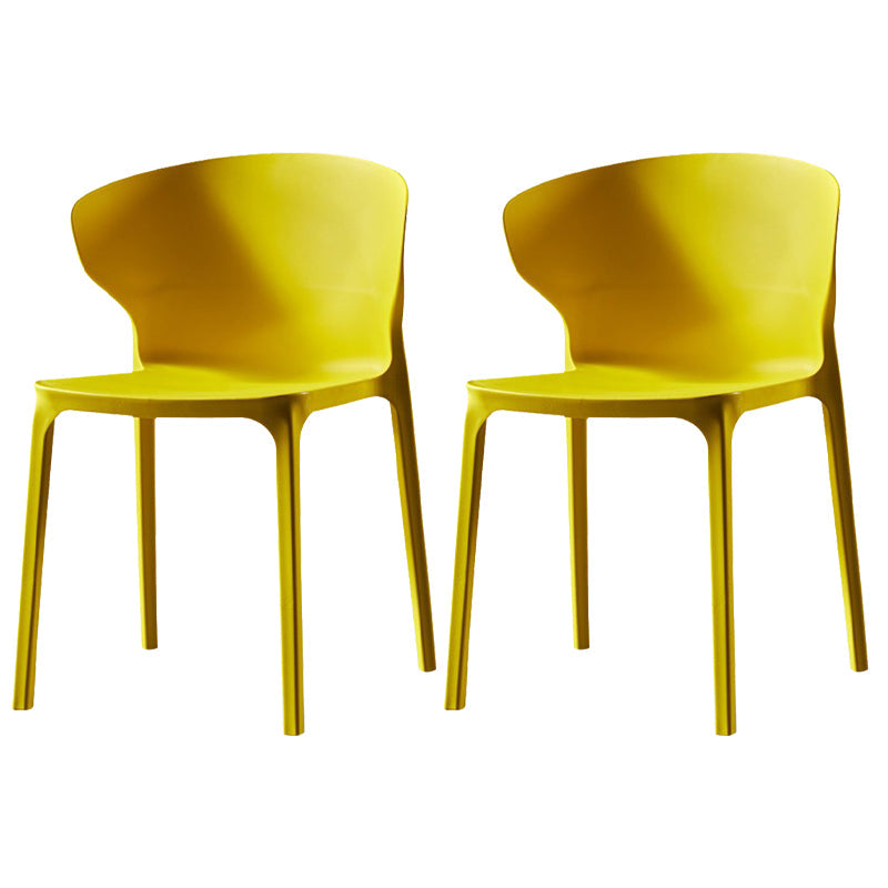 Modern Plastic Indoor Chair 35"H Wingback Side Dining Chair for Restaurant Yellow 2 Piece Set Clearhalo ' kitchen&dining_furn' 'Dining Chairs' 'Dining Tables & Seating' 'dining_chair' 'furn' 'furn_dining_chair' 'Furniture' 'furniture_dining_chair' 'Kitchen & Dining Furniture' 'kitchen' 3542526