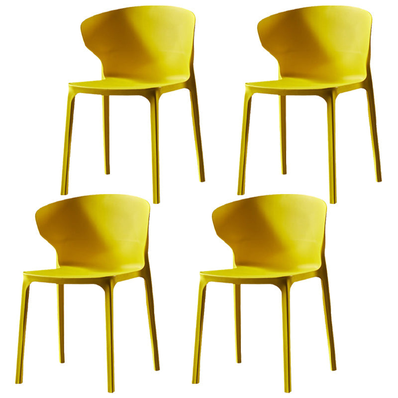 Modern Plastic Indoor Chair 35"H Wingback Side Dining Chair for Restaurant Yellow 4 Piece Set Clearhalo ' kitchen&dining_furn' 'Dining Chairs' 'Dining Tables & Seating' 'dining_chair' 'furn' 'furn_dining_chair' 'Furniture' 'furniture_dining_chair' 'Kitchen & Dining Furniture' 'kitchen' 3542527