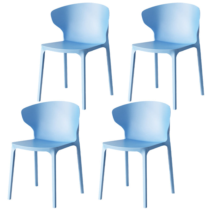 Modern Plastic Indoor Chair 35"H Wingback Side Dining Chair for Restaurant Light Blue 4 Piece Set Clearhalo ' kitchen&dining_furn' 'Dining Chairs' 'Dining Tables & Seating' 'dining_chair' 'furn' 'furn_dining_chair' 'Furniture' 'furniture_dining_chair' 'Kitchen & Dining Furniture' 'kitchen' 3542530