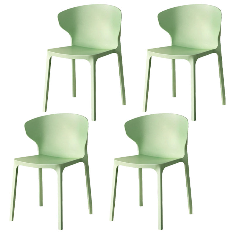 Modern Plastic Indoor Chair 35"H Wingback Side Dining Chair for Restaurant Green 4 Piece Set Clearhalo ' kitchen&dining_furn' 'Dining Chairs' 'Dining Tables & Seating' 'dining_chair' 'furn' 'furn_dining_chair' 'Furniture' 'furniture_dining_chair' 'Kitchen & Dining Furniture' 'kitchen' 3542533