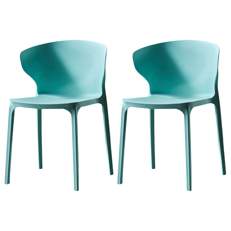 Modern Plastic Indoor Chair 35"H Wingback Side Dining Chair for Restaurant Aqua 2 Piece Set Clearhalo ' kitchen&dining_furn' 'Dining Chairs' 'Dining Tables & Seating' 'dining_chair' 'furn' 'furn_dining_chair' 'Furniture' 'furniture_dining_chair' 'Kitchen & Dining Furniture' 'kitchen' 3542535