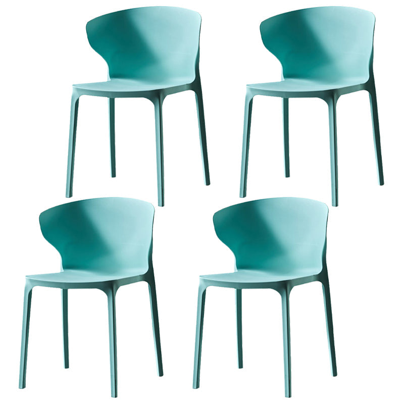 Modern Plastic Indoor Chair 35"H Wingback Side Dining Chair for Restaurant Aqua 4 Piece Set Clearhalo ' kitchen&dining_furn' 'Dining Chairs' 'Dining Tables & Seating' 'dining_chair' 'furn' 'furn_dining_chair' 'Furniture' 'furniture_dining_chair' 'Kitchen & Dining Furniture' 'kitchen' 3542536