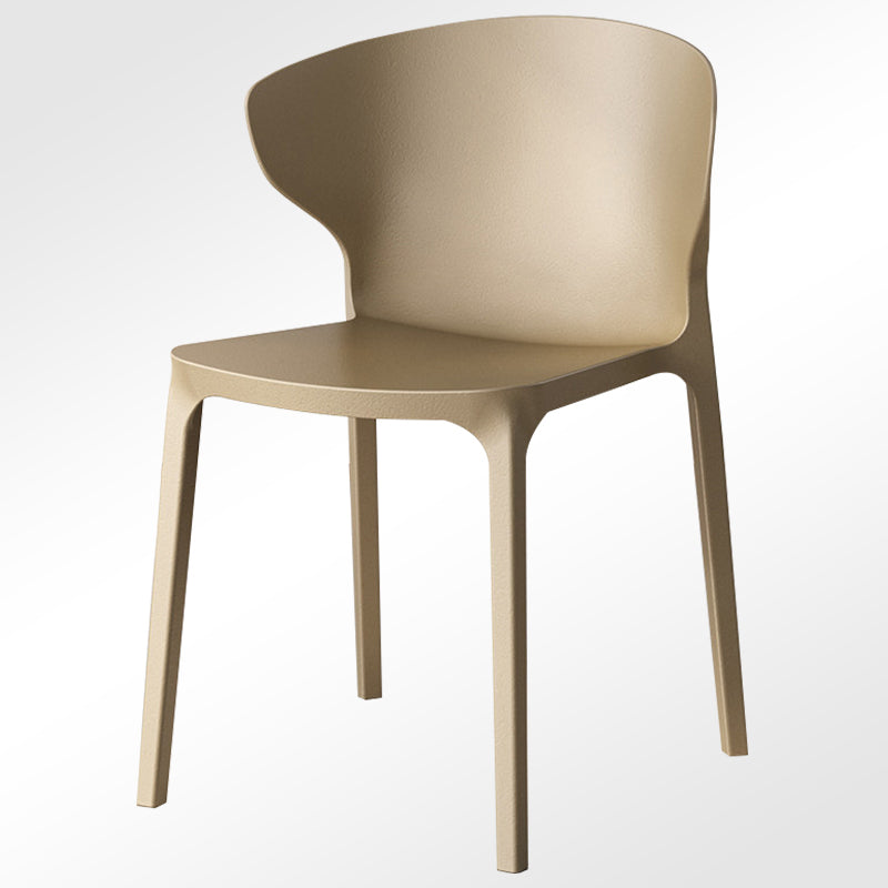 Modern Plastic Indoor Chair 35"H Wingback Side Dining Chair for Restaurant Khaki 1 Piece Clearhalo ' kitchen&dining_furn' 'Dining Chairs' 'Dining Tables & Seating' 'dining_chair' 'furn' 'furn_dining_chair' 'Furniture' 'furniture_dining_chair' 'Kitchen & Dining Furniture' 'kitchen' 3542537