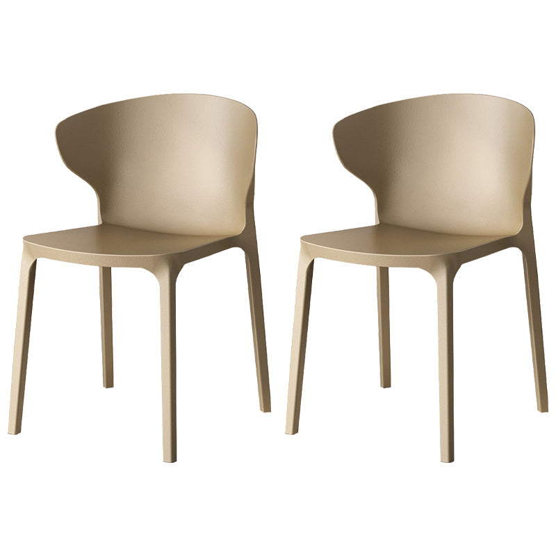 Modern Plastic Indoor Chair 35"H Wingback Side Dining Chair for Restaurant Khaki 2 Piece Set Clearhalo ' kitchen&dining_furn' 'Dining Chairs' 'Dining Tables & Seating' 'dining_chair' 'furn' 'furn_dining_chair' 'Furniture' 'furniture_dining_chair' 'Kitchen & Dining Furniture' 'kitchen' 3542538