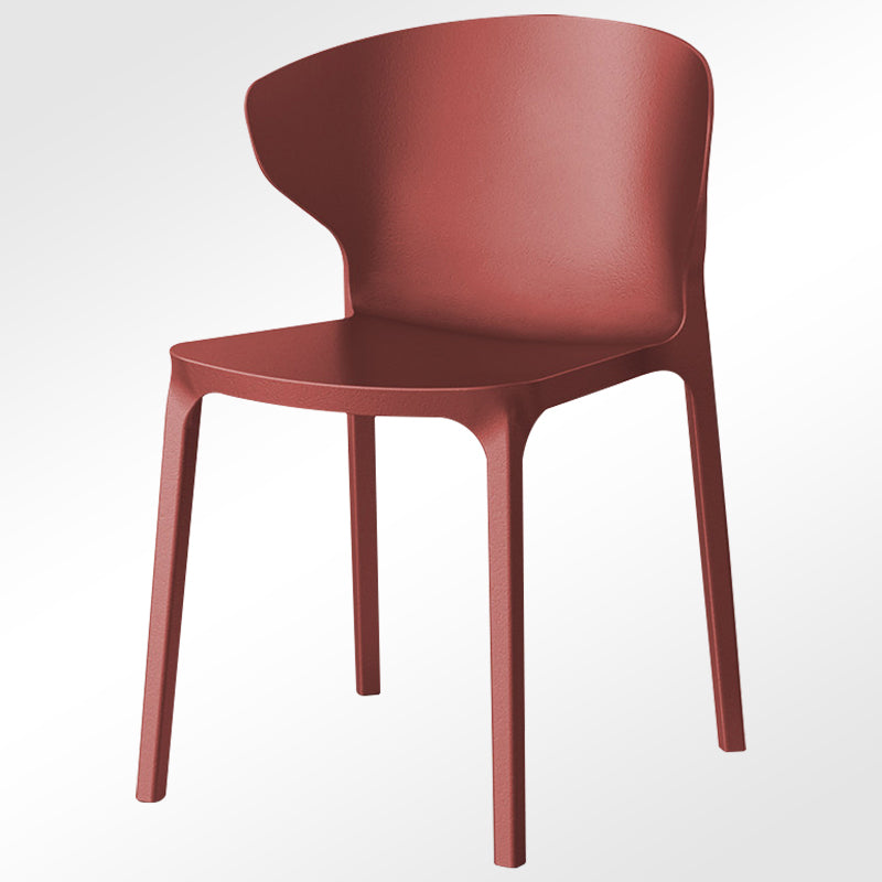 Modern Plastic Indoor Chair 35"H Wingback Side Dining Chair for Restaurant Burgundy 1 Piece Clearhalo ' kitchen&dining_furn' 'Dining Chairs' 'Dining Tables & Seating' 'dining_chair' 'furn' 'furn_dining_chair' 'Furniture' 'furniture_dining_chair' 'Kitchen & Dining Furniture' 'kitchen' 3542540