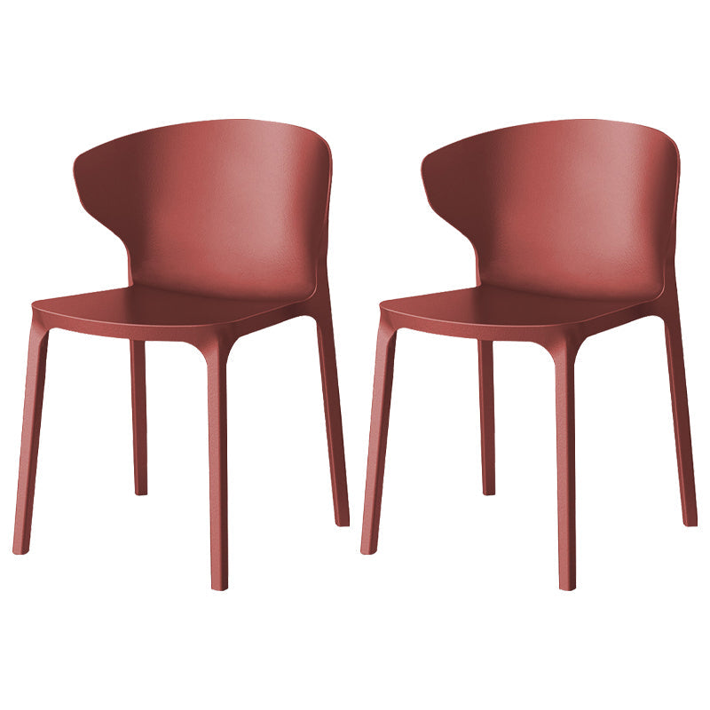 Modern Plastic Indoor Chair 35"H Wingback Side Dining Chair for Restaurant Burgundy 2 Piece Set Clearhalo ' kitchen&dining_furn' 'Dining Chairs' 'Dining Tables & Seating' 'dining_chair' 'furn' 'furn_dining_chair' 'Furniture' 'furniture_dining_chair' 'Kitchen & Dining Furniture' 'kitchen' 3542541