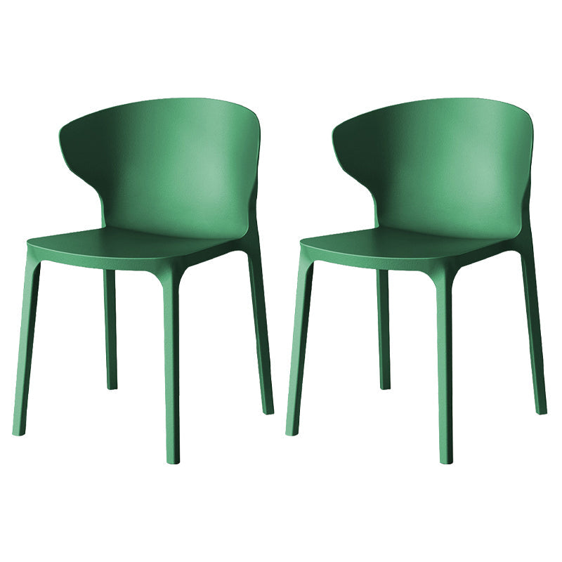 Modern Plastic Indoor Chair 35"H Wingback Side Dining Chair for Restaurant Dark Green 2 Piece Set Clearhalo ' kitchen&dining_furn' 'Dining Chairs' 'Dining Tables & Seating' 'dining_chair' 'furn' 'furn_dining_chair' 'Furniture' 'furniture_dining_chair' 'Kitchen & Dining Furniture' 'kitchen' 3542544