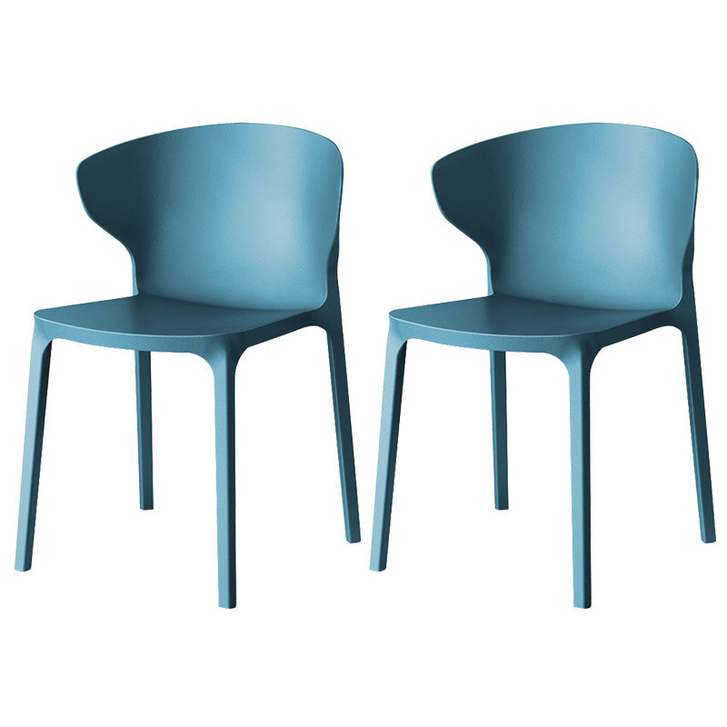 Modern Plastic Indoor Chair 35"H Wingback Side Dining Chair for Restaurant Peacock Blue 2 Piece Set Clearhalo ' kitchen&dining_furn' 'Dining Chairs' 'Dining Tables & Seating' 'dining_chair' 'furn' 'furn_dining_chair' 'Furniture' 'furniture_dining_chair' 'Kitchen & Dining Furniture' 'kitchen' 3542547
