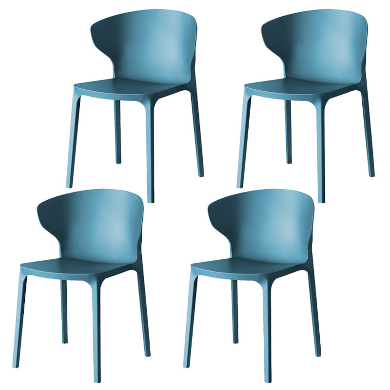 Modern Plastic Indoor Chair 35"H Wingback Side Dining Chair for Restaurant Peacock Blue 4 Piece Set Clearhalo ' kitchen&dining_furn' 'Dining Chairs' 'Dining Tables & Seating' 'dining_chair' 'furn' 'furn_dining_chair' 'Furniture' 'furniture_dining_chair' 'Kitchen & Dining Furniture' 'kitchen' 3542548